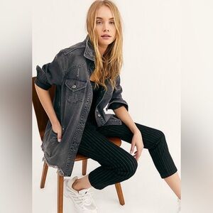 Free People Moonchild Denim Shirt Jacket Sz M